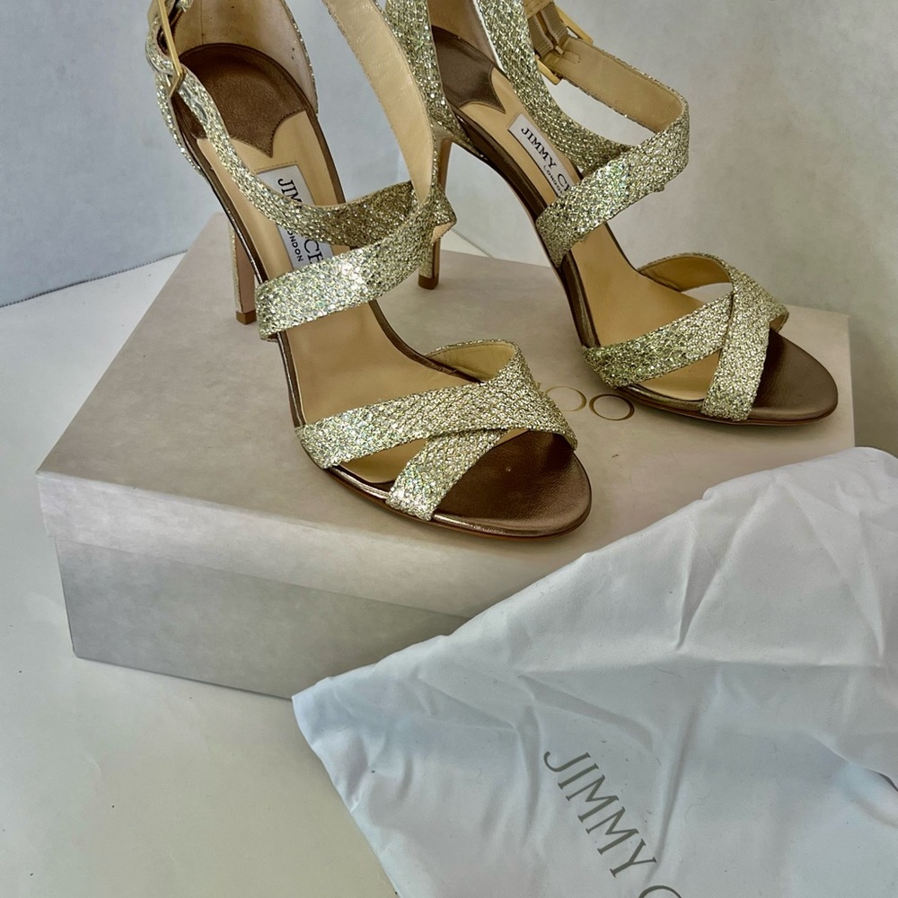 Jimmy Choo Gold/Silver Women's Heels New With Box - Picture 2 of 13